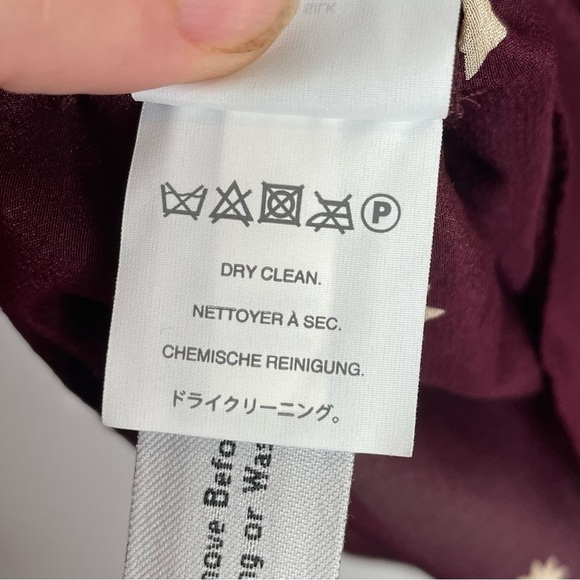 Madewell Silk Belle Top in Star Mix in Holiday Rich Plum Academia 70s Vibe 0 - Picture 12 of 13